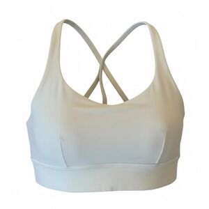 Lululemon Energy Bra White Strappy Back Medium Support Yoga Sports Bra Size 6